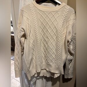 Elegant Cream Cable Knit Sweater
